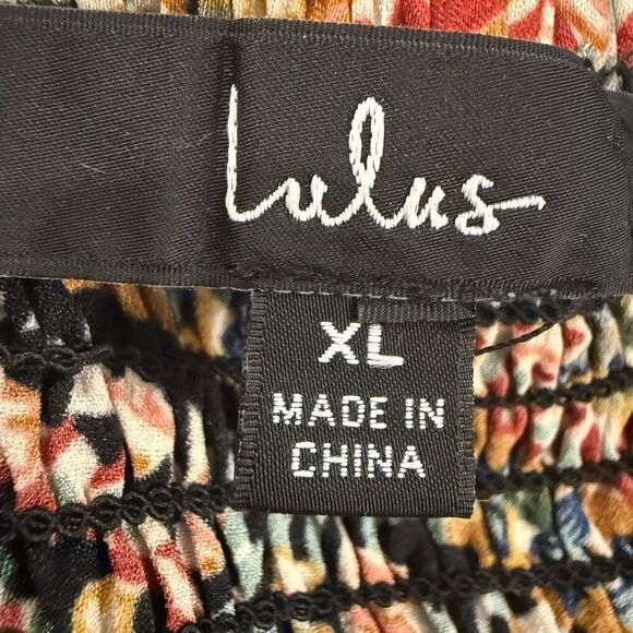 Lulus Bohemian Perfection Black Boho Floral Strapless Size XL - Picture 7 of 8